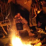 View of myself from across the fire. The Pine Marten I had trained to take the photos caught a good one here... View of myself from across the fire. The Pine Marten I had trained to take the photos caught a good one here...